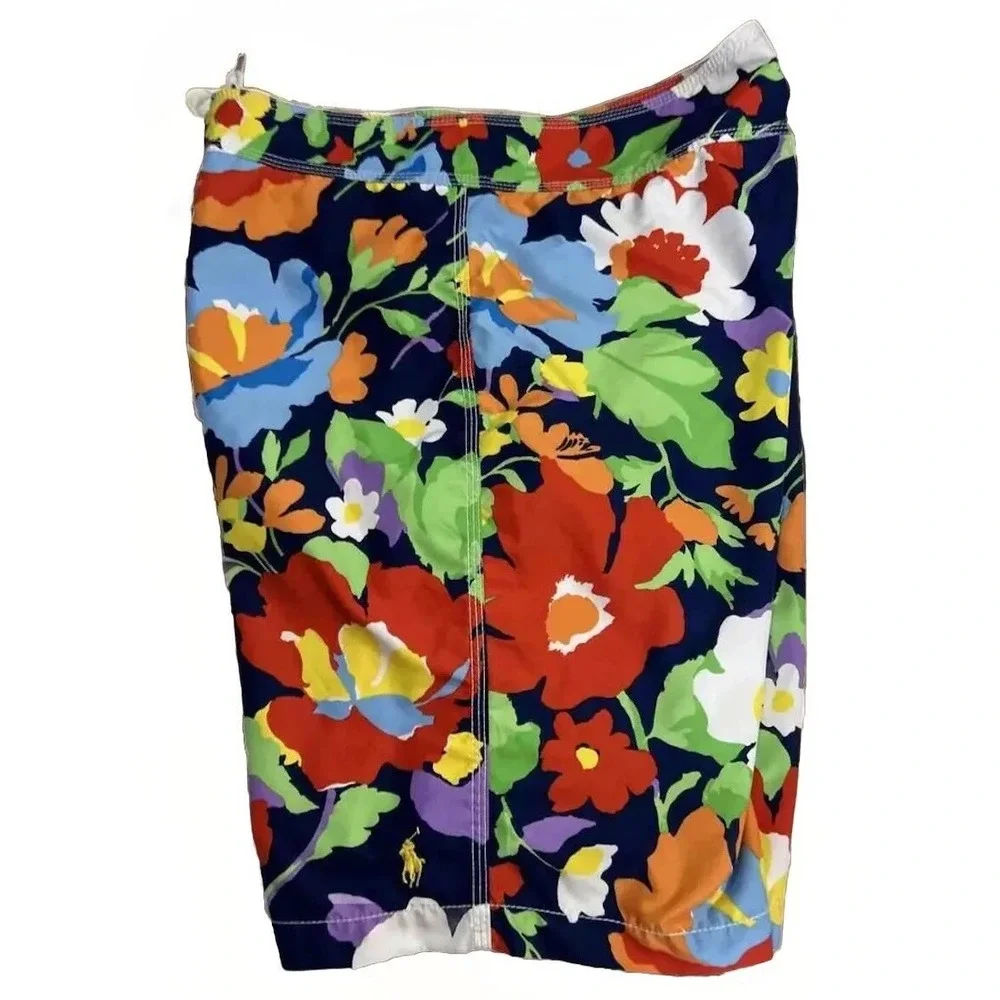 Mens Polo Ralph Lauren Swim Shorts Floral Tropical Print‎ Trunks Sz 32 9